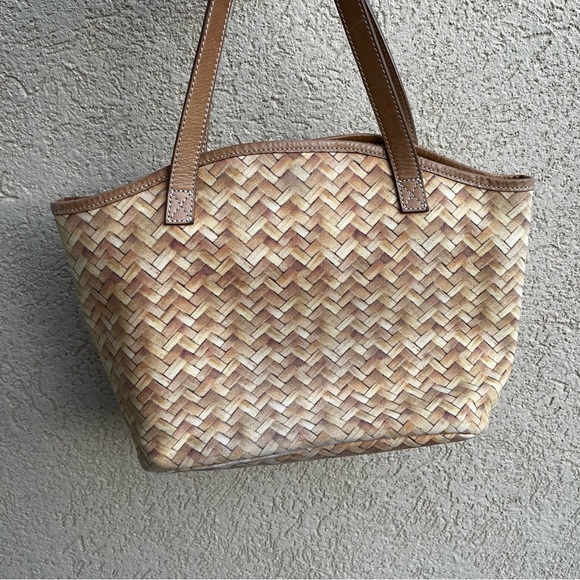 Vivienne Westwood 90’s Psuedo Print “Bunny” Woven Ratten Pattern Tote Bag - Picture 4 of 10